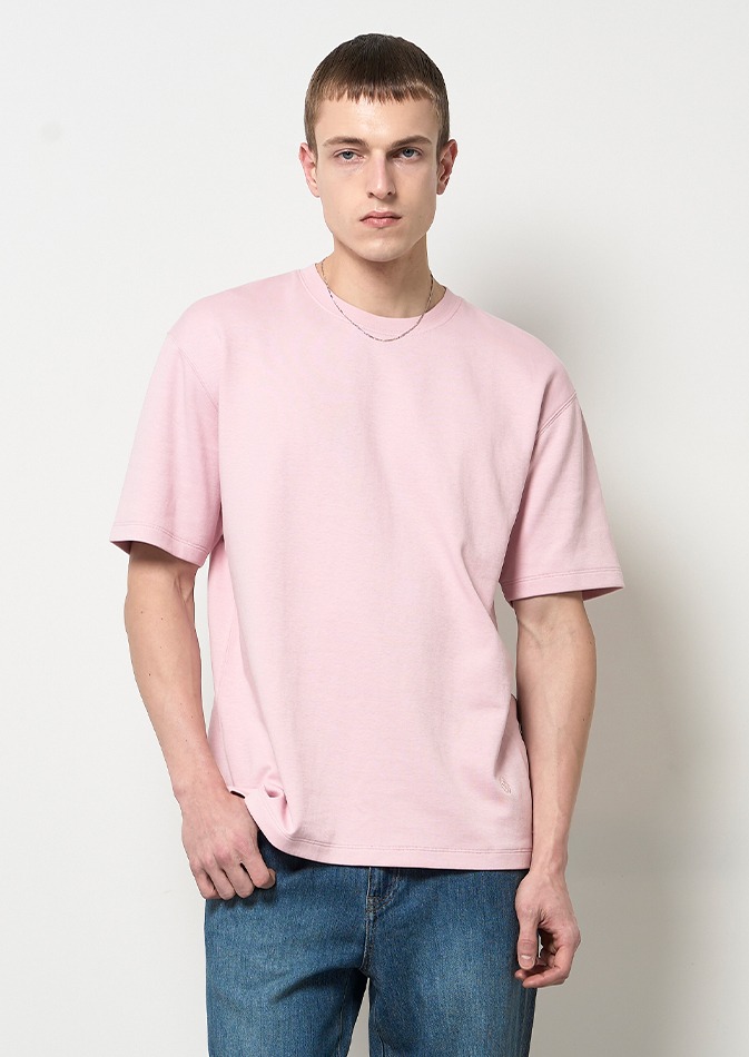 플랙 솔리드 티셔츠 핑크
